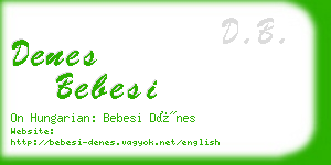 denes bebesi business card